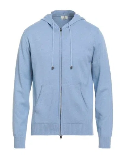 Luigi Borrelli Napoli Man Cardigan Light Blue Size 44 Virgin Wool, Silk, Cashmere
