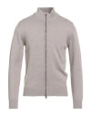 Luigi Borrelli Napoli Man Cardigan Light Brown Size 40 Wool In Gray
