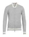 Luigi Borrelli Napoli Man Cardigan Light Grey Size 44 Wool, Cashmere