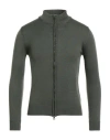 Luigi Borrelli Napoli Man Cardigan Military Green Size 38 Wool
