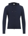 Luigi Borrelli Napoli Man Cardigan Navy Size 42 Virgin Wool, Silk, Cashmere In Navy Blue