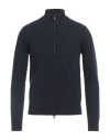 Luigi Borrelli Napoli Man Cardigan Navy Size 44 Virgin Wool, Silk, Cashmere In Black