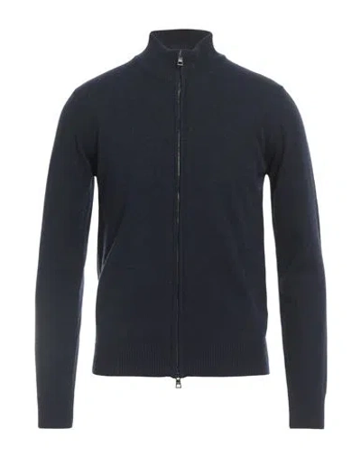 Luigi Borrelli Napoli Man Cardigan Navy Size 44 Virgin Wool, Silk, Cashmere In Black