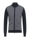 Luigi Borrelli Napoli Man Cardigan Navy Size 44 Virgin Wool, Silk, Cashmere In Blue