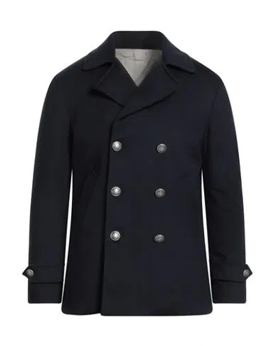 Luigi Borrelli Napoli Man Coat Midnight Blue Size 42 Virgin Wool
