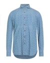 Luigi Borrelli Napoli Man Denim Shirt Blue Size 16 ½ Cotton In Blue