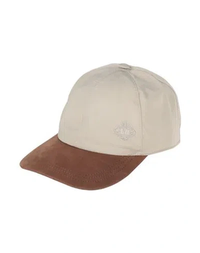 Luigi Borrelli Napoli Man Hat Beige Size M Leather, Nylon