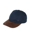 Luigi Borrelli Napoli Man Hat Navy Size M Leather, Nylon In Navy Blue