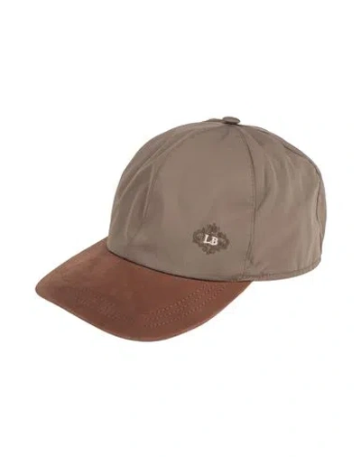 Luigi Borrelli Napoli Man Hat Taupe Size Xxl Leather, Nylon In Grey