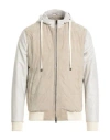 Luigi Borrelli Napoli Man Jacket Beige Size 42 Leather, Wool In Neutral