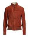 Luigi Borrelli Napoli Man Jacket Rust Size 42 Soft Leather In Brown