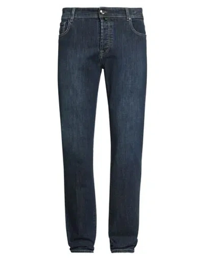 Luigi Borrelli Napoli Man Jeans Blue Size 35 Cotton, Elastane