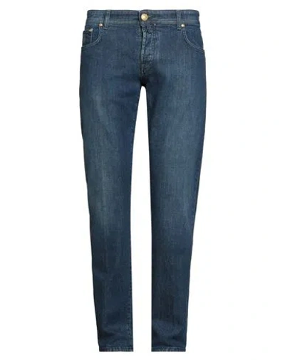 Luigi Borrelli Napoli Man Jeans Blue Size 35 Cotton, Elastane