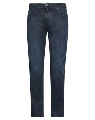 Luigi Borrelli Napoli Man Jeans Blue Size 35 Cotton, Elastane