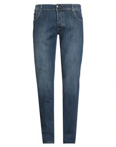 Luigi Borrelli Napoli Man Jeans Blue Size 38 Cotton, Elastane