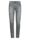 Luigi Borrelli Napoli Man Jeans Grey Size 35 Cotton, Elastane In Gray
