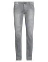 Luigi Borrelli Napoli Man Jeans Grey Size 35 Cotton, Elastane In Gray