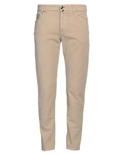 Luigi Borrelli Napoli Man Pants Beige Size 33 Cotton, Elastane