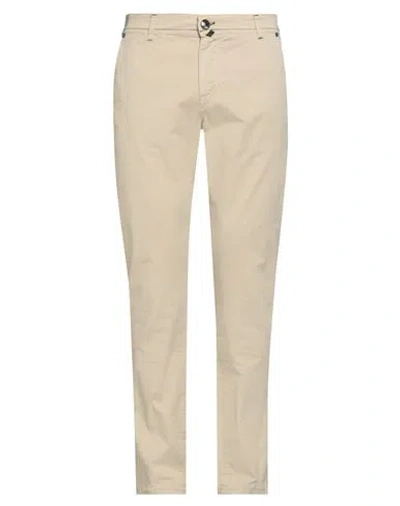 Luigi Borrelli Napoli Man Pants Beige Size 35 Cotton, Elastane In Sand
