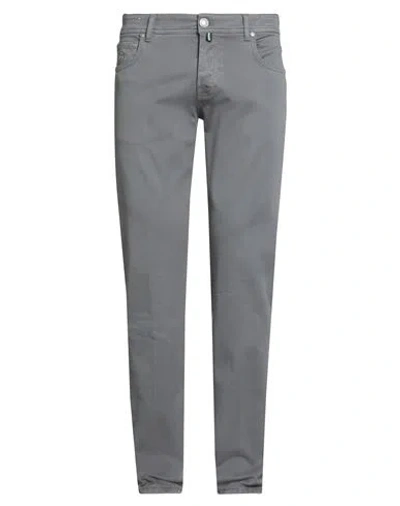 Luigi Borrelli Napoli Man Pants Grey Size 34 Cotton, Elastane In Gray
