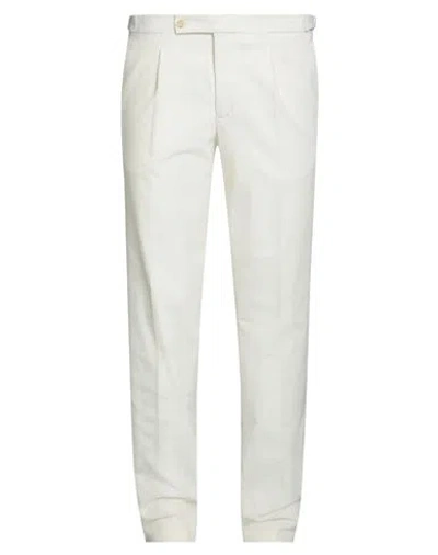 Luigi Borrelli Napoli Man Pants Ivory Size 38 Cotton, Elastane In White