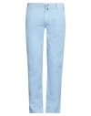 Luigi Borrelli Napoli Man Pants Light Blue Size 34 Cotton, Elastane In Blue