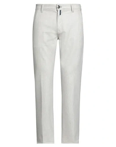 Luigi Borrelli Napoli Man Pants Light Grey Size 35 Cotton, Elastane In Gray