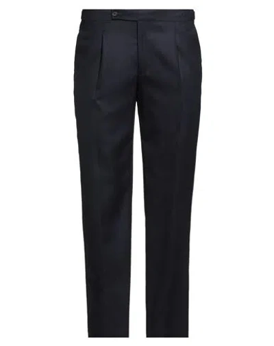 Luigi Borrelli Napoli Man Pants Midnight Blue Size 38 Virgin Wool, Elastane