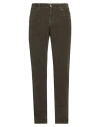 Luigi Borrelli Napoli Man Pants Military Green Size 33 Cotton, Elastane