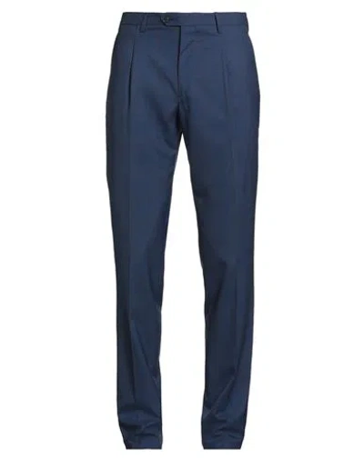 Luigi Borrelli Napoli Man Pants Navy Size 38 Virgin Wool In Blue