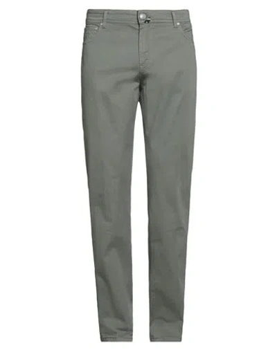 Luigi Borrelli Napoli Man Pants Sage Green Size 35 Cotton, Elastane