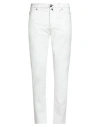Luigi Borrelli Napoli Man Pants White Size 35 Cotton, Elastane In Gray