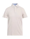 Luigi Borrelli Napoli Man Polo Shirt Beige Size 48 Cotton