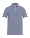 Luigi Borrelli Napoli Man Polo Shirt Blue Size 40 Cotton