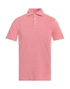 Luigi Borrelli Napoli Man Polo Shirt Coral Size 46 Cotton In Red