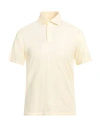 Luigi Borrelli Napoli Man Polo Shirt Pastel Yellow Size 42 Cotton