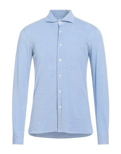 Luigi Borrelli Napoli Man Shirt Azure Size 40 Cotton In Blue