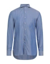 Luigi Borrelli Napoli Man Shirt Blue Size 16 ½ Cotton