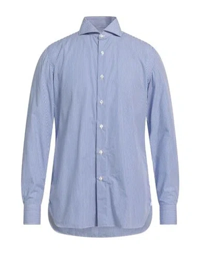 Luigi Borrelli Napoli Man Shirt Blue Size 17 Cotton