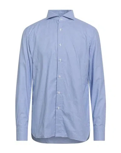 Luigi Borrelli Napoli Man Shirt Blue Size 17 Cotton