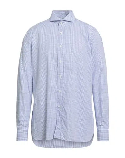 Luigi Borrelli Napoli Man Shirt Blue Size 17 Cotton