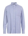 Luigi Borrelli Napoli Man Shirt Blue Size 17 Cotton In Blue