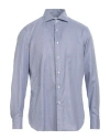 Luigi Borrelli Napoli Man Shirt Blue Size 17 Cotton In Blue