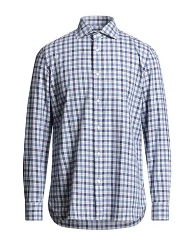 Luigi Borrelli Napoli Man Shirt Blue Size 17 ½ Cotton In Multi