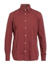 Luigi Borrelli Napoli Man Shirt Brick Size 15 ¾ Cotton In Red
