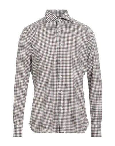 Luigi Borrelli Napoli Man Shirt Brown Size 16 Cotton