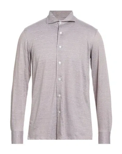 Luigi Borrelli Napoli Man Shirt Brown Size 40 Linen, Cotton In Pink