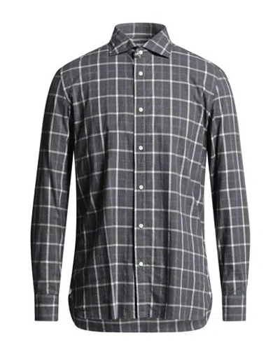 Luigi Borrelli Napoli Man Shirt Grey Size 17 Cotton In Multi