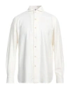 Luigi Borrelli Napoli Man Shirt Ivory Size 16 Cotton, Modal, Acrylic In White