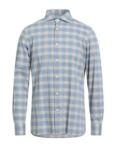 Luigi Borrelli Napoli Man Shirt Light Blue Size 17 ½ Cotton